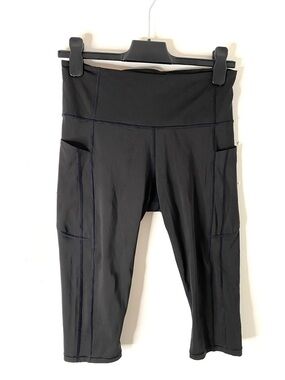 Athleta Ultimate Stash Crop High Rise Pocket Leggings Black